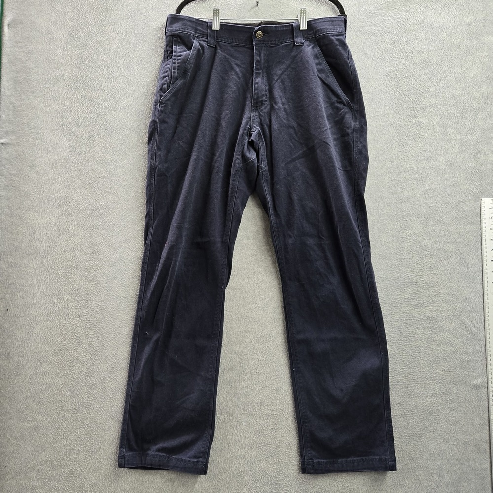 CAT Men‎ Pants 34X34 Blue Chino Twill Workwear Button 32" Inseam Logo